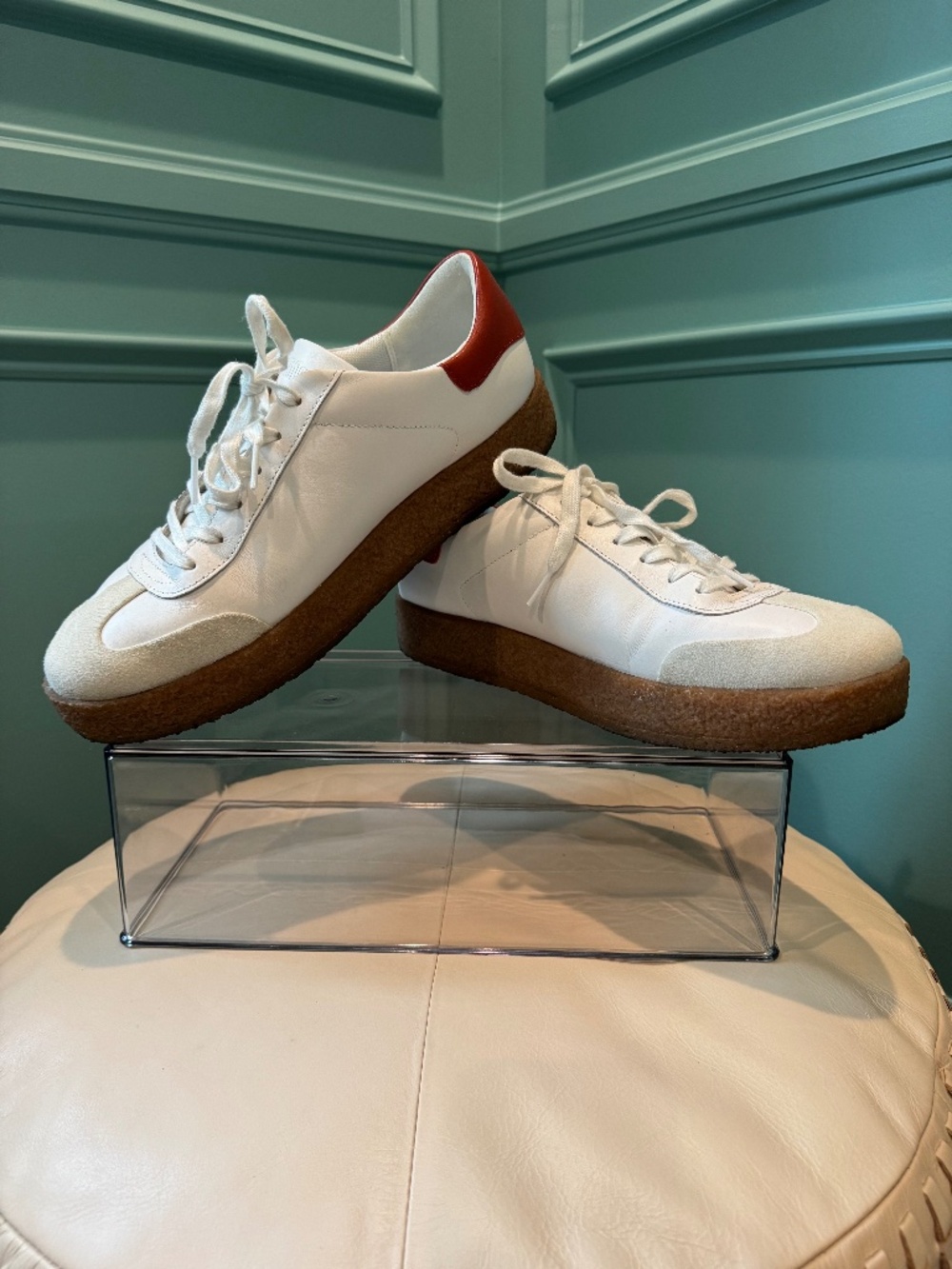 Fit Flop - Rally Crepe sneaker - White w/ Rust - size 10 - used